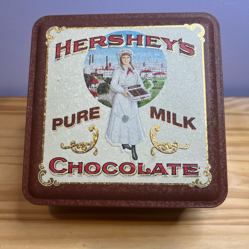Empty Vintage Hershey’s Pure Milk Chocolate Collectible Tin
